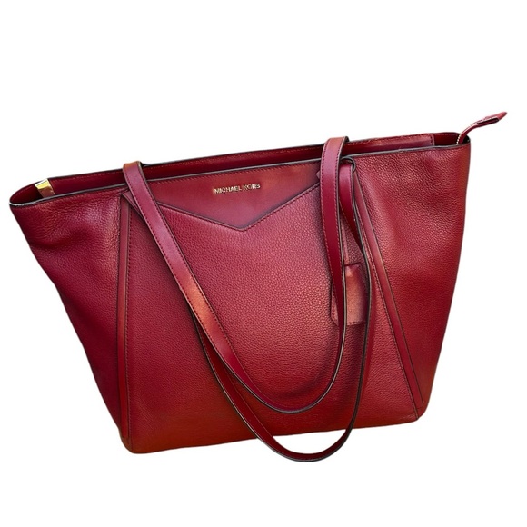 Michael Kors Burgundy Large Leather Tote - Picture 15 of 16